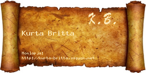 Kurta Britta névjegykártya